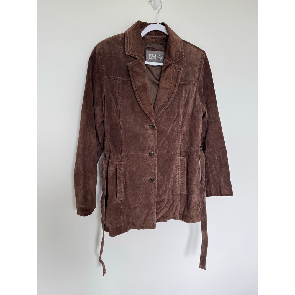 Vintage Wilson’s Genuine Leather Jacket - Women’s Y2K Belted Suede Jacket - Picture 3 of 10